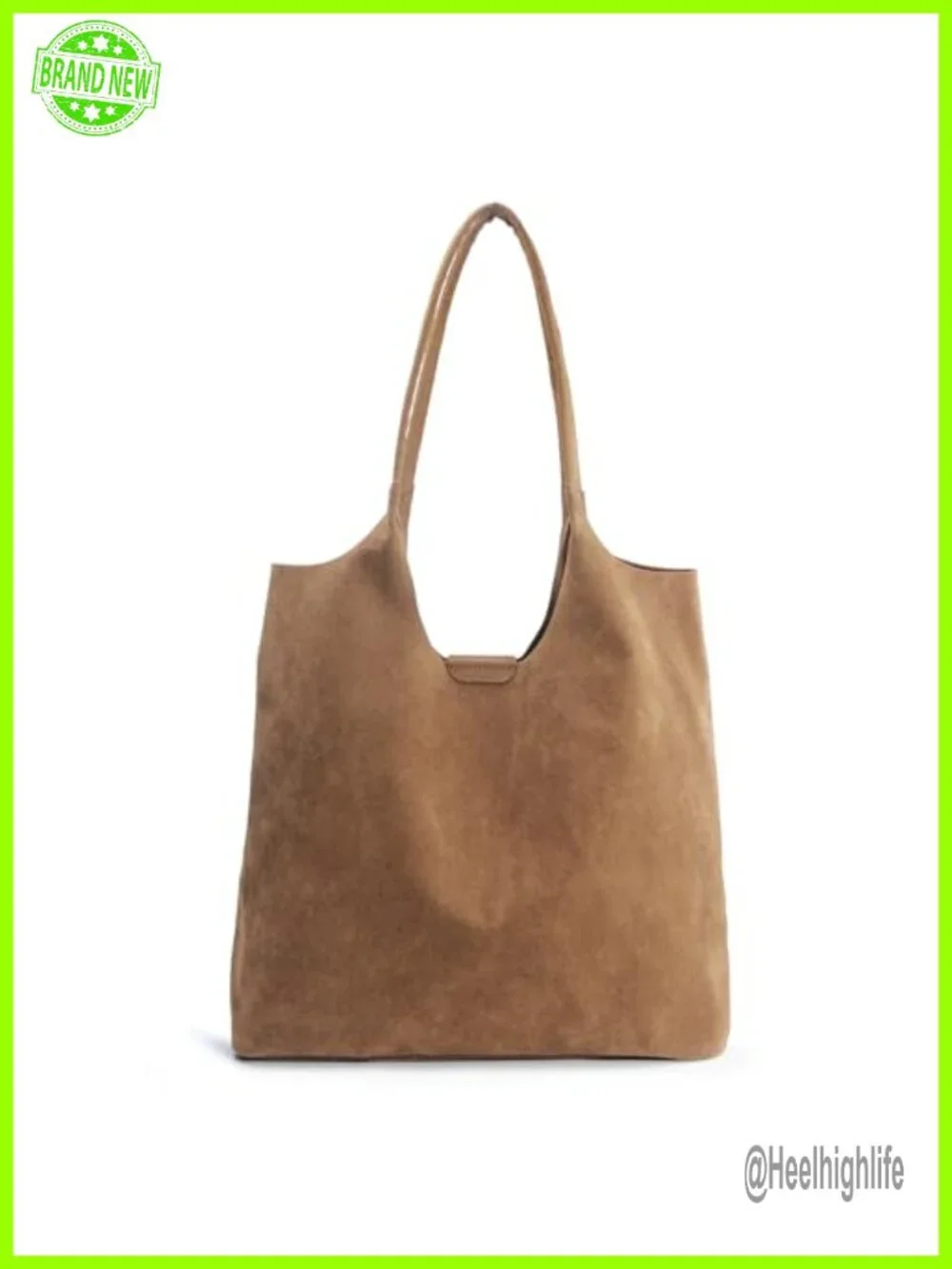 Soft Faux Suede Tote Bag with Magnetic Closure Hobo Handbag